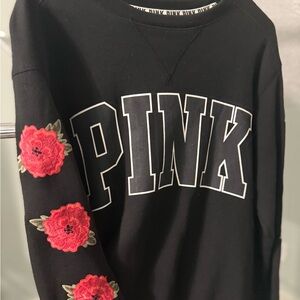 PINK Victoria's Secret Black Jacket with Pink Floral Accents